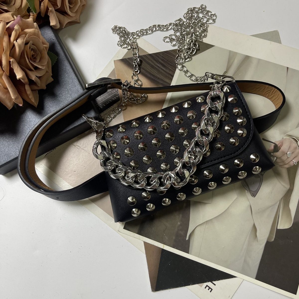 Motorcycle Gear Bag - European And American Fashion Metal Rivet
