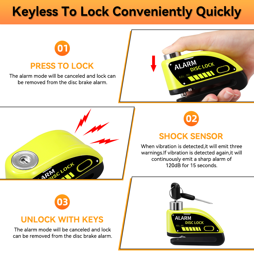 New Bike Motorcycle Alarm Disc - Disc Lock Brake ulasan dan harga