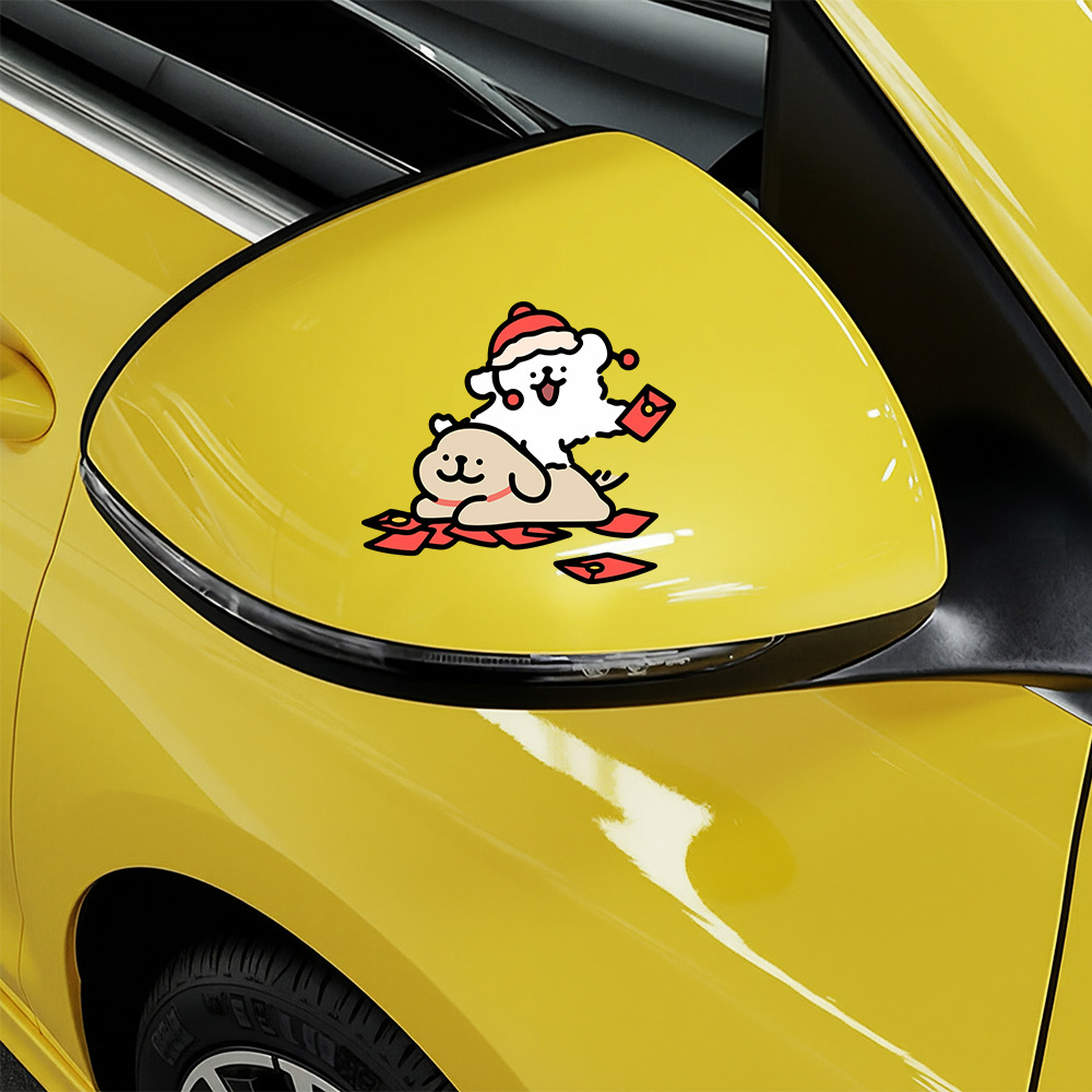 Cartoon Puppy Maltese Car Stic - Motorcycle Gear Dogs ulasan dan harga